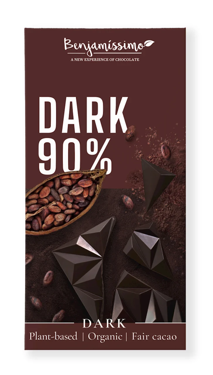Bitterschokolade 90% glutenfrei BIO 60 g - BENJAMISSIMO