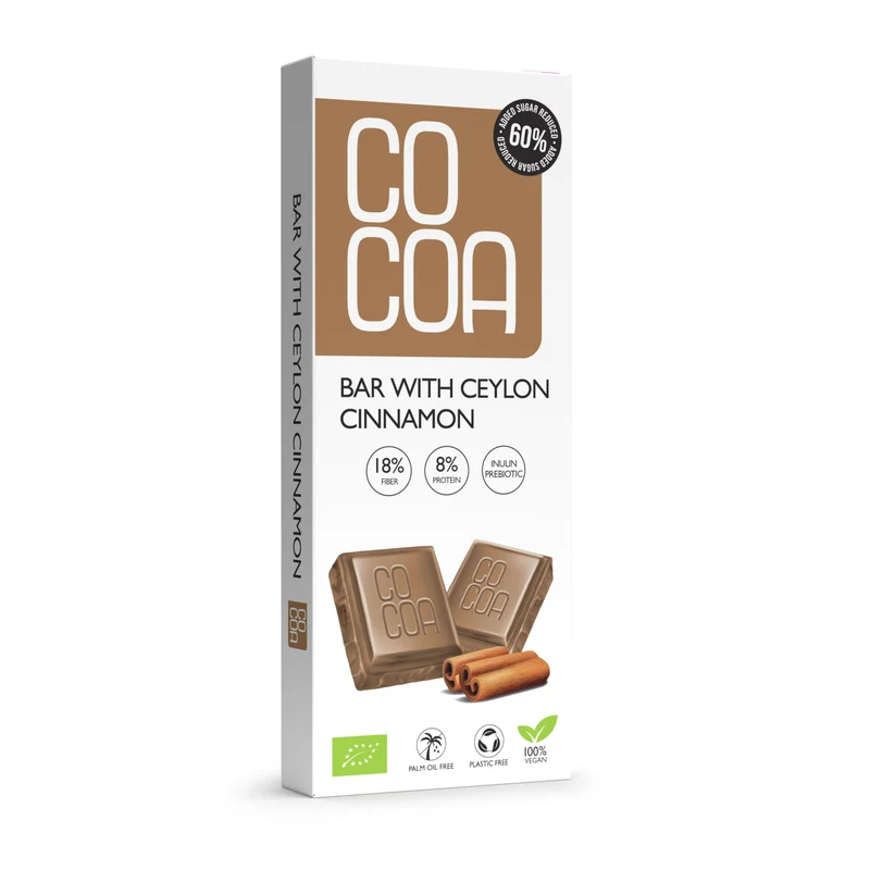 CEJLOAN CINnamon TABLETTE 60 % WENIGER ZUCKER BIO 40 g - COCOA