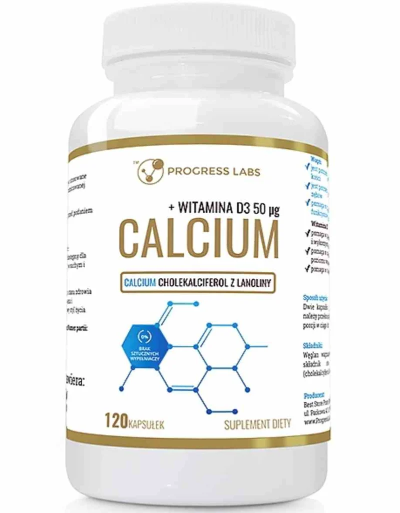 Fortschritt Labs Kalzium + Vitamin D3 2000IU 120 Kapseln