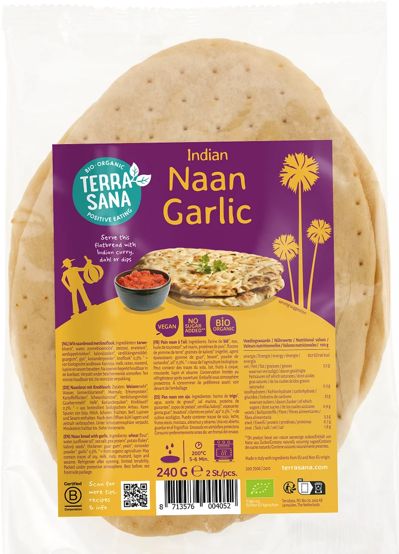 Knoblauchbrot NAAN BIO 240 g - TERRASANA