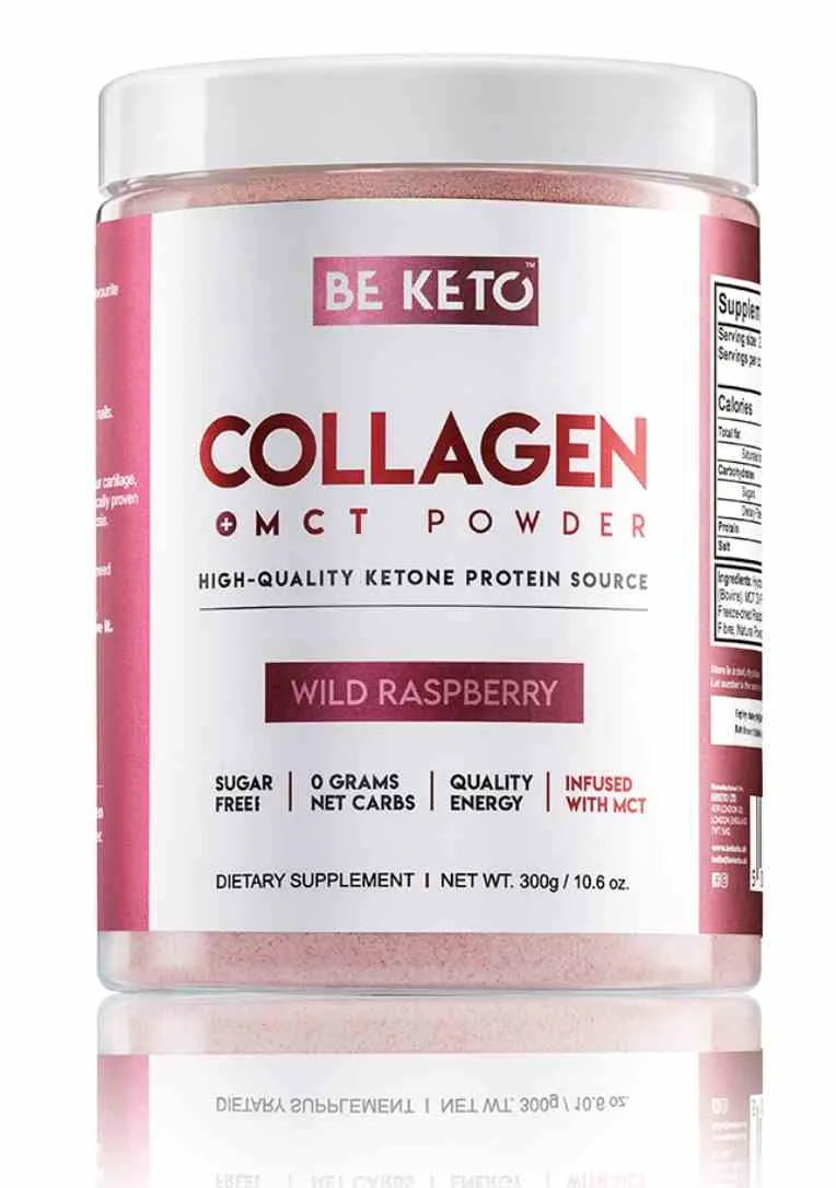 BeKeto Keto Collagen avec huile MCT à saveur de framboise 300g
