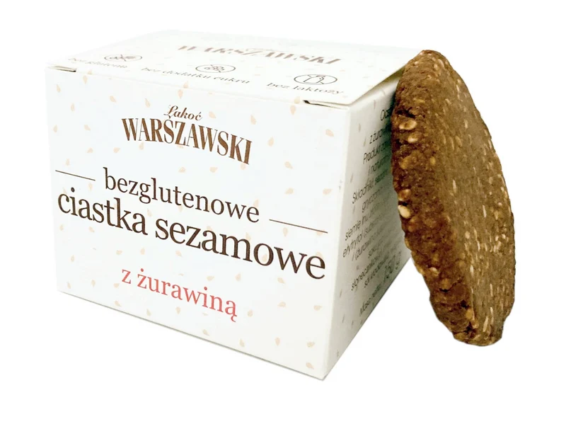 ŁAKOĆ WARSZAWSKI - Sezamowe-Castka z żurawiną bezglutenowe 150g