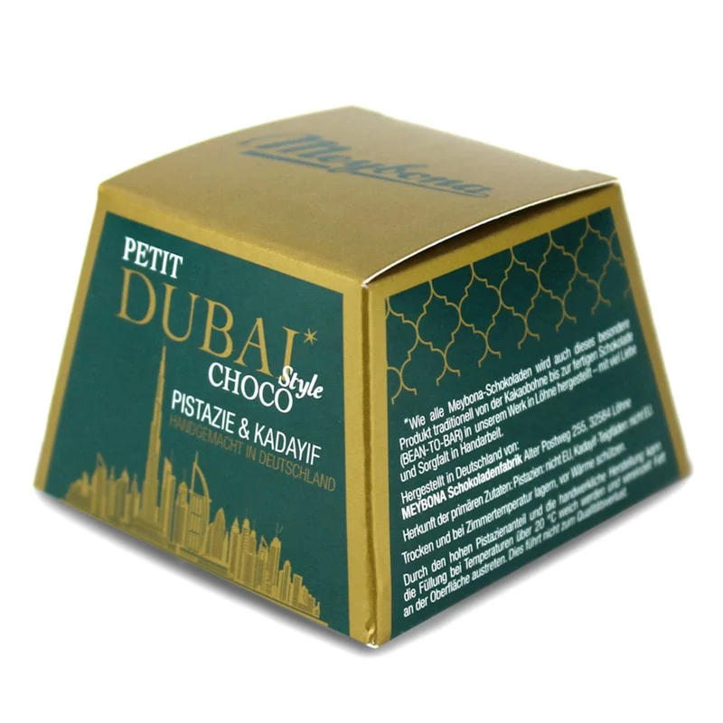 DUBAI-MILCHSCHOKOLADE MIT PISTATTOIS STEIN UND KADAYIF-KUCHEN 43 g - MEYBONA