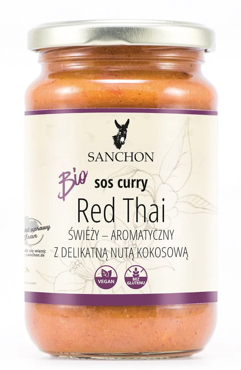 GLUTENFREIER CURRY RED THAI WEGAIN SAUCE BIO 340 g - SANCHON
