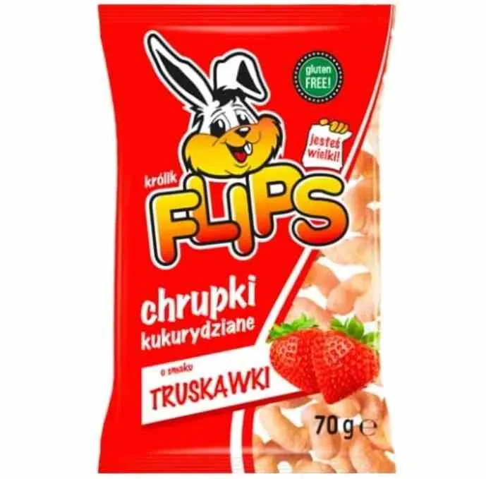 Sante Flips Corn Crisps à la fraise 70g