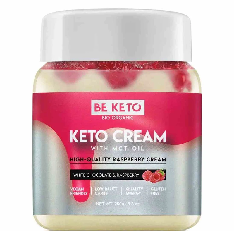 BeKeto Crème Keto à saveur de chocolat blanc et de framboise 250g