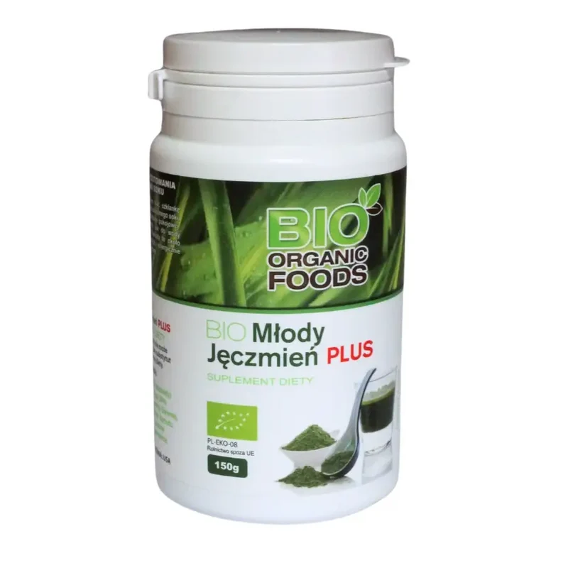 BIO Young Barley PLUS 150g BIO ORGANIC FOODS (orge, luzerne, blé, avoine, kamut)