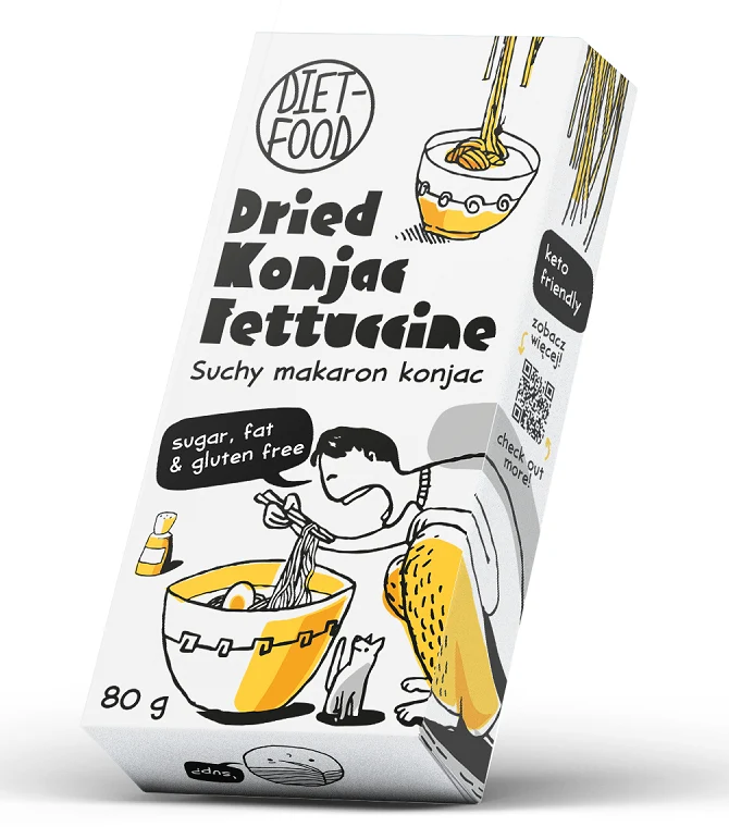 Sans gluten KONJAC FETTUCCINE MAKARON 80 g - DIET-FOOD
