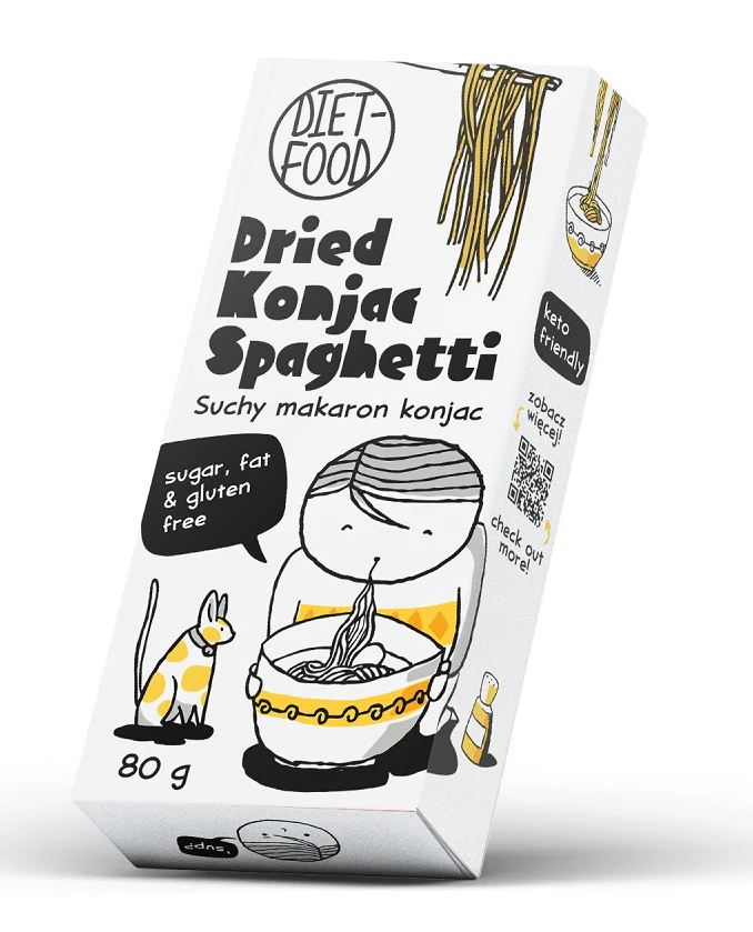 KONJAC SPAGHETTI SANS GLUTEN MAKARON SEC 80 g - DIET-FOOD
