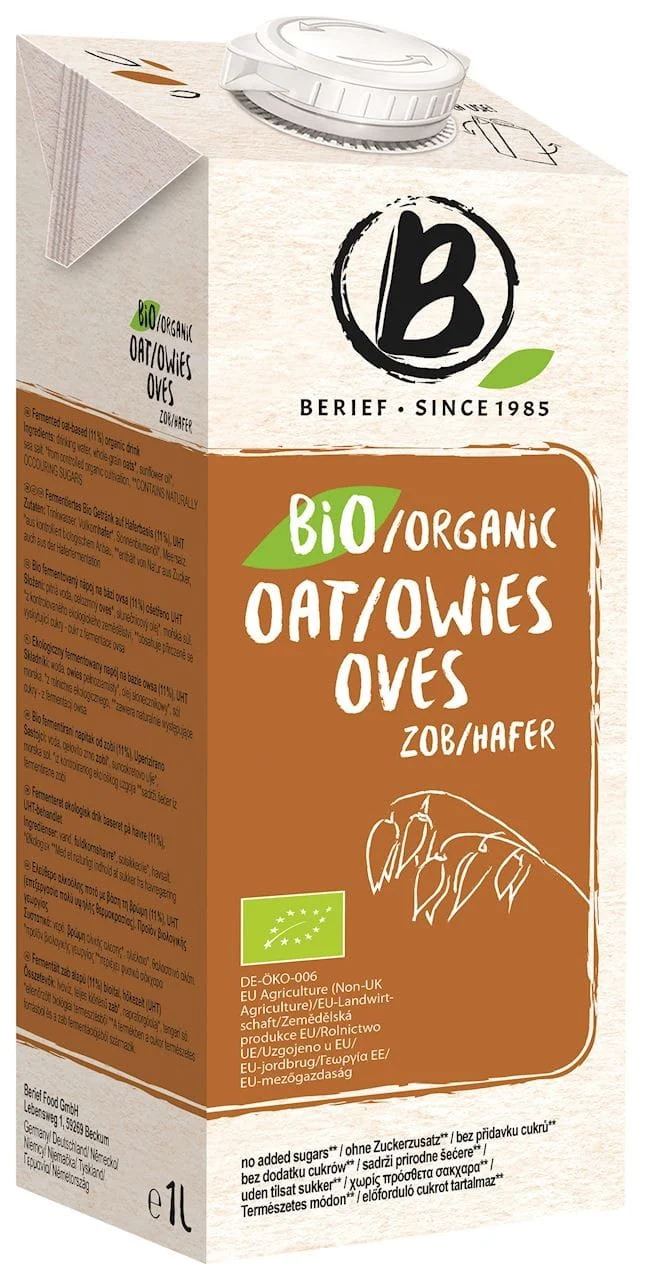 BOISSON À L'AVOINE SANS SUCRES AJOUTÉS BIO 1 L - BERIEF