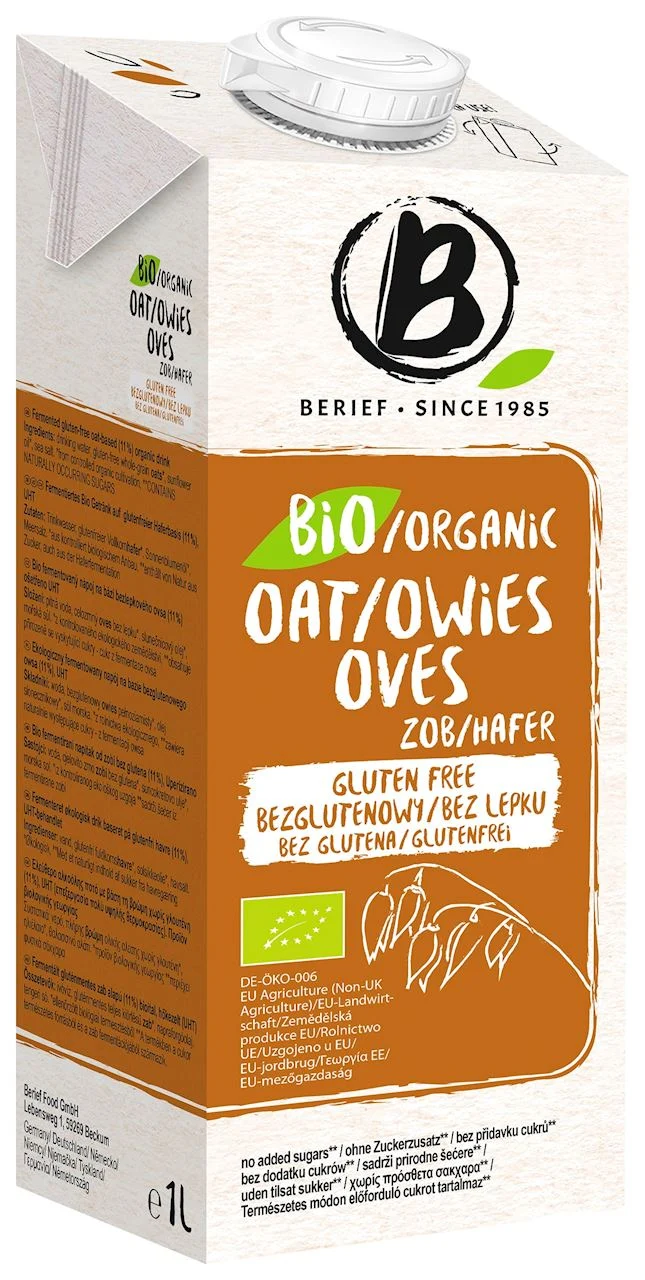 GLUTENFREIER HAFERDRINK OHNE ZUCKERZUSATZ BIO 1 L - BERIEF