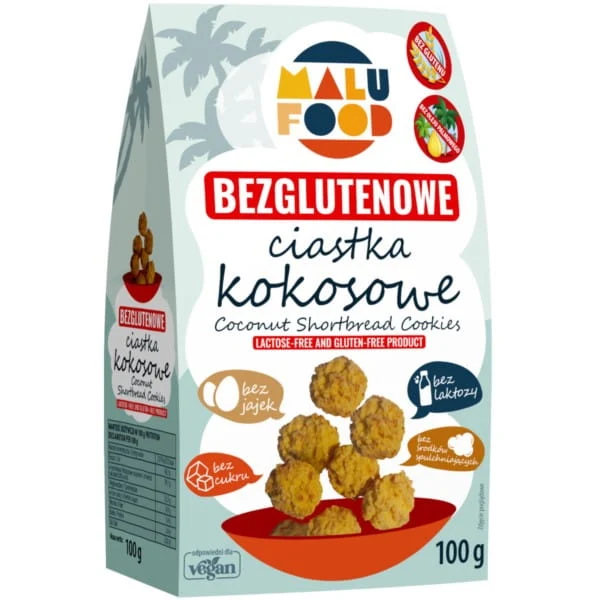 MALU FOOD Biscuits à la noix de coco sans gluten et sans sucre 100g