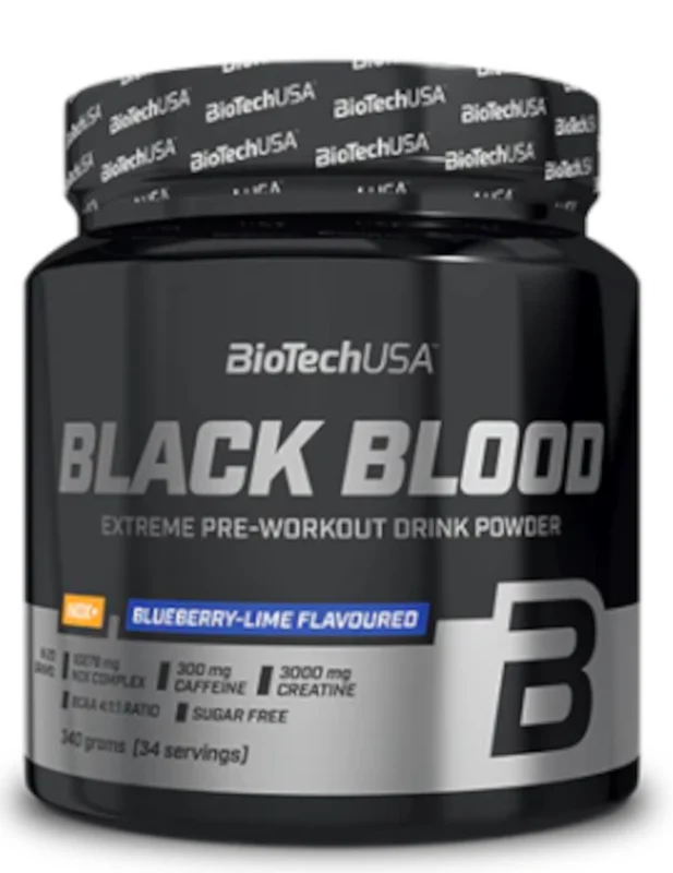 BioTech USA Schwarzes Blut NOX+ 340 g Heidelbeer-Limetten-Geschmack
