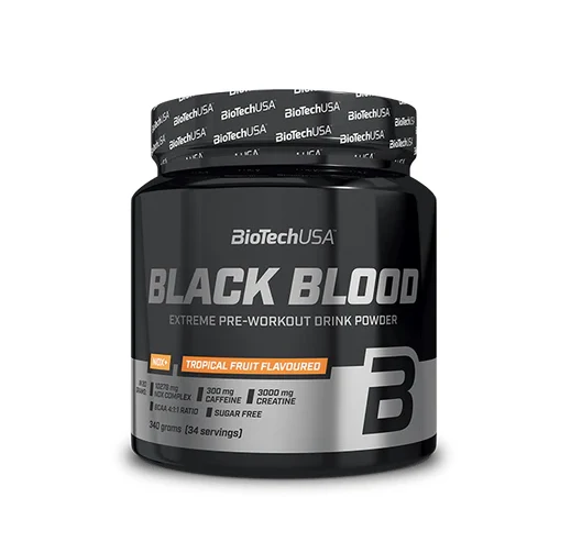 BioTech USA Schwarzes Blut NOX+ 340 g tropischer Fruchtgeschmack