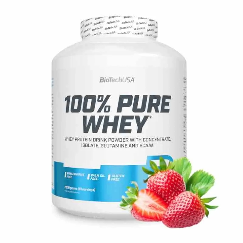 BioTech USA 100% reine Molke 2270g Erdbeergeschmack