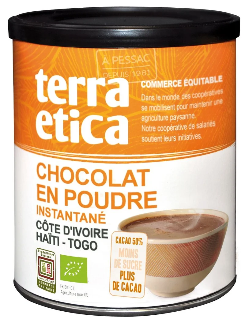 CHOCOLAT A BOIRE - 50% COCAO BIO COMMERCE EQUITABLE 425 g - TERRA ETICA