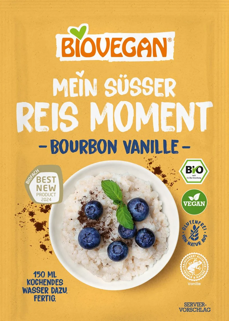 DESSERT INSTANTANE AU RIZ AVEC BOURBON DE VANILLE SANS GLUTEN BIO 56 g - BIOVEGAN