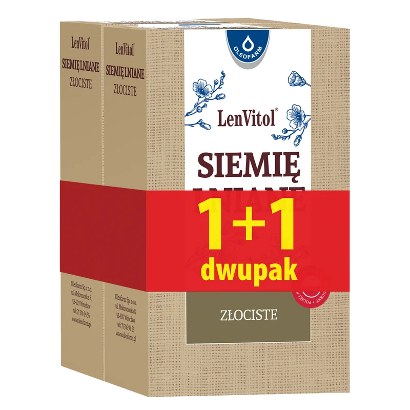 OLEOFARM goldene Leinsamen im Doppelpack 250g+250g