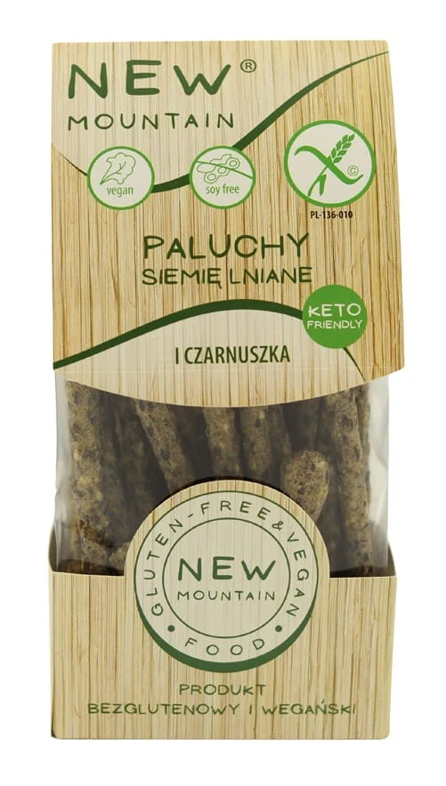 Bâtonnets aux graines de lin et au cassis sans gluten 200 g - NEW MOUNTAIN