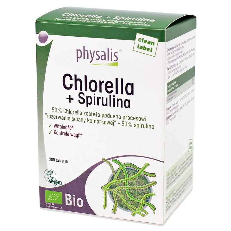 CHLORELLA + SPIRULINA BIO 200 TABLETTEN - PHYSALIS