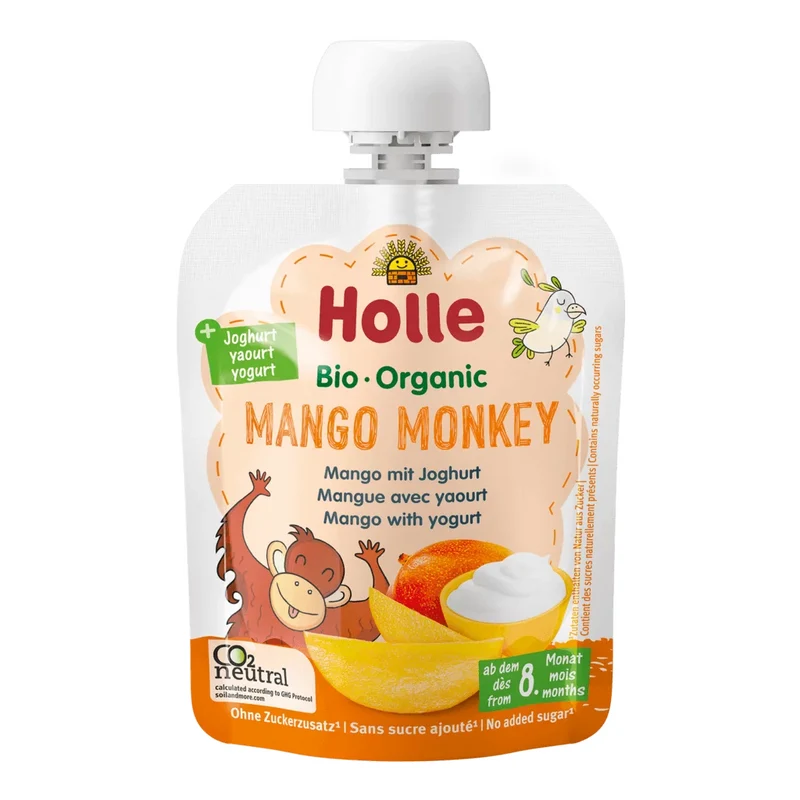 MUSÉE MANGUE-MANGO-YOGURT SANS SUCRE A PARTIR DE 8 MOIS BIO 85 g - HOLLE