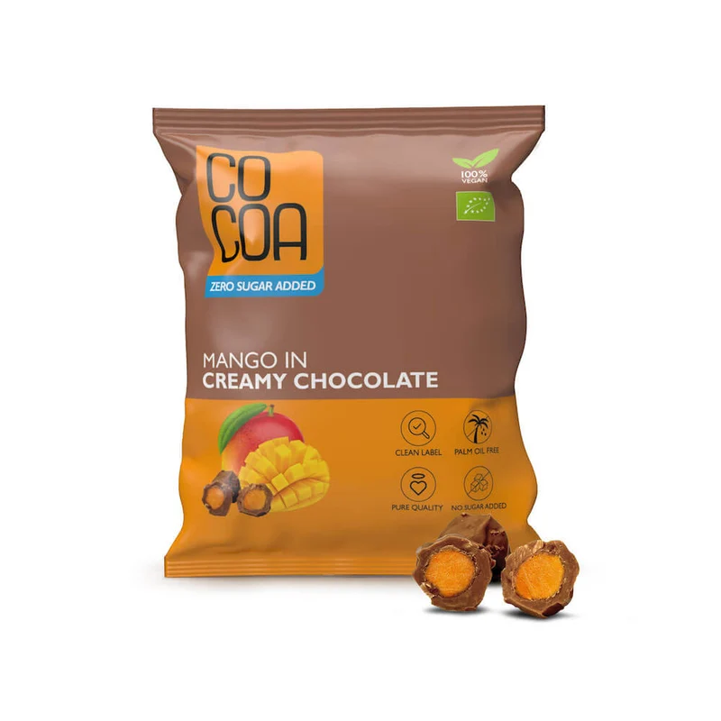 MANGO IN SCHOKOLADE-CREMEN OHNE ZUCKERZUSATZ BIO 70 g - COCOA