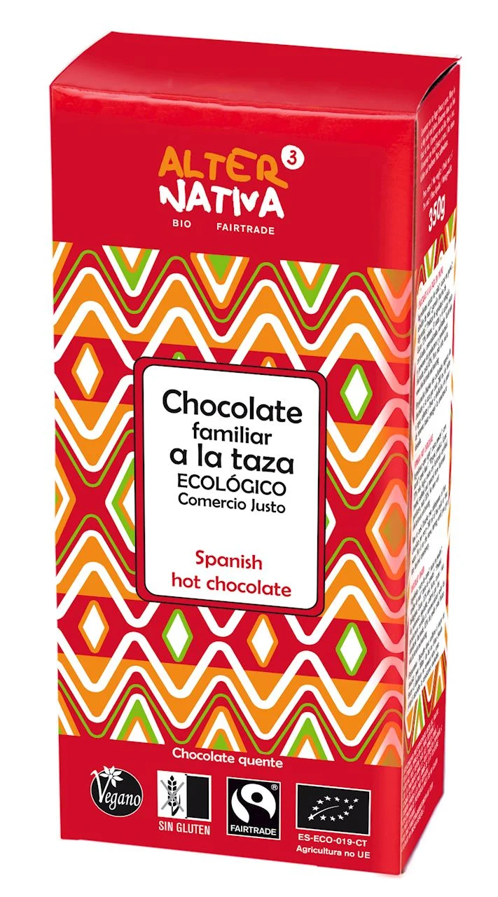 CHOCOLAT A BOIRE CHAUD SANS GLUTEN DU COMMERCE ÉQUITABLE BIO 350 g - ALTERNATIVA