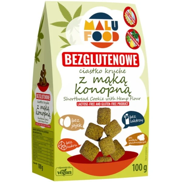 Biscuits sablés à la farine de chanvre NON-GLU. B/C 100 g MALU FOOD