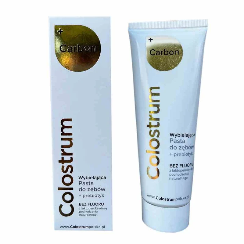 Colostrum Poland Carbon aufhellende Zahnpasta mit Colostrum+ Präbiotikum 75 ml