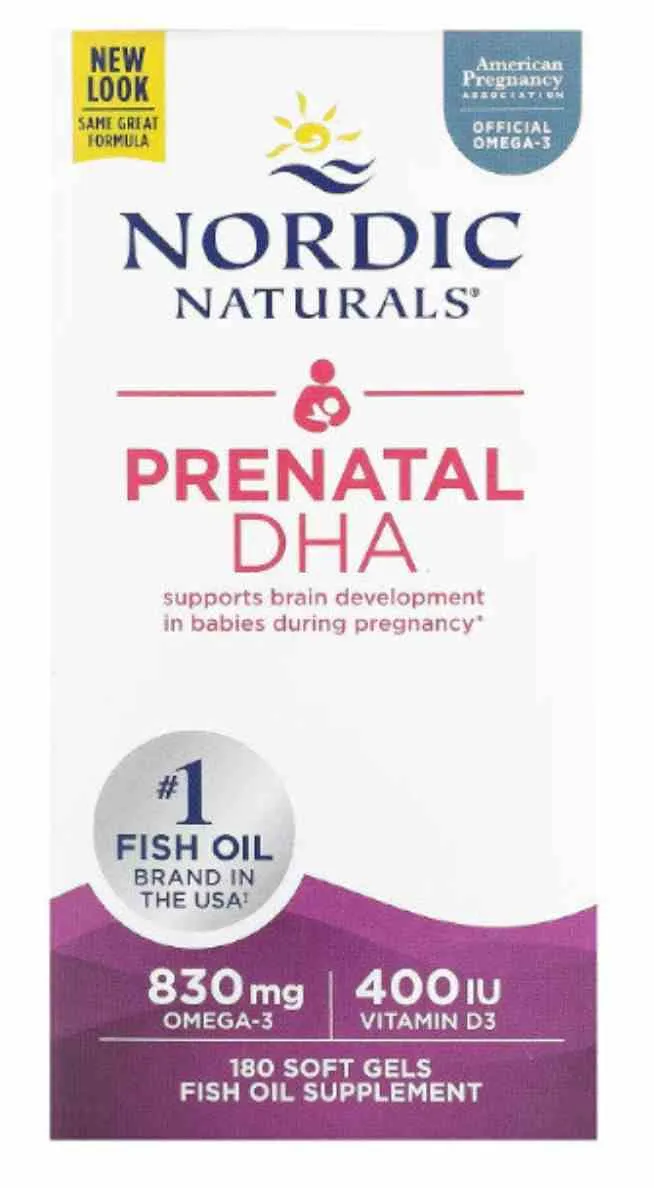 Nordic Naturals Prenatal DHA 830 mg Omega-3 + 400 IU D3 180 geschmacksneutrale Weichkapseln
