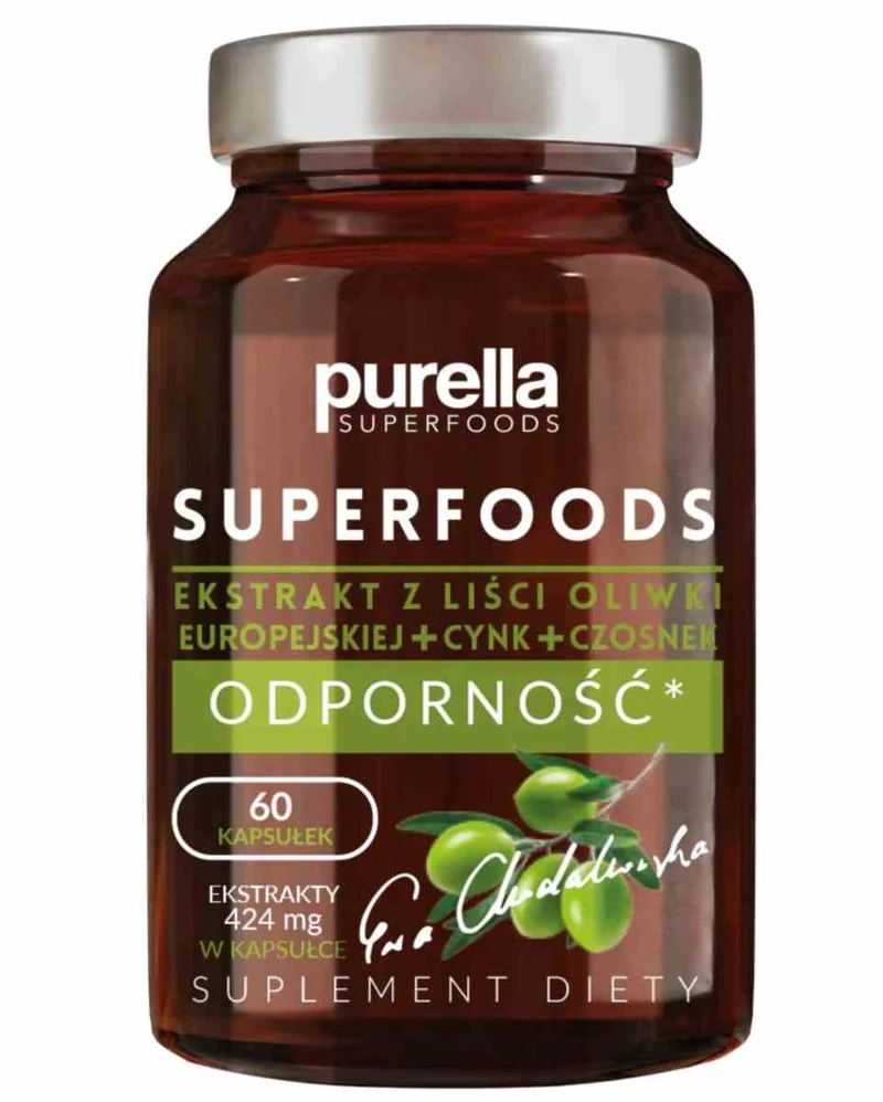 Purella Superfoods Europäischer Olivenblattextrakt + Zink + Knoblauch 33g 60 Kapseln