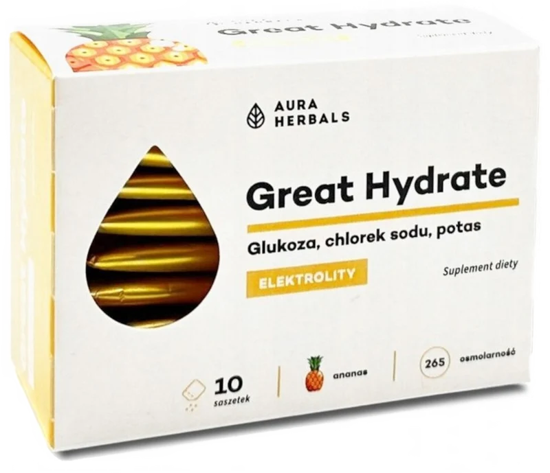 Great Hydrate, Elektrolyte Ananas, Sachets 10 Stück.