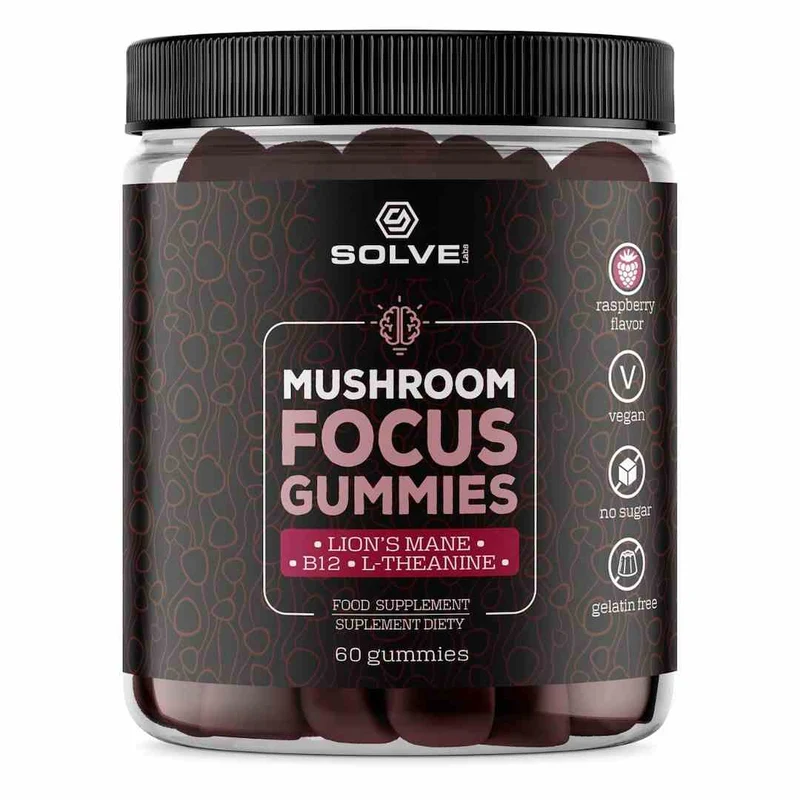 SolveLabs Pilz Fokus Gummies 60 Gele