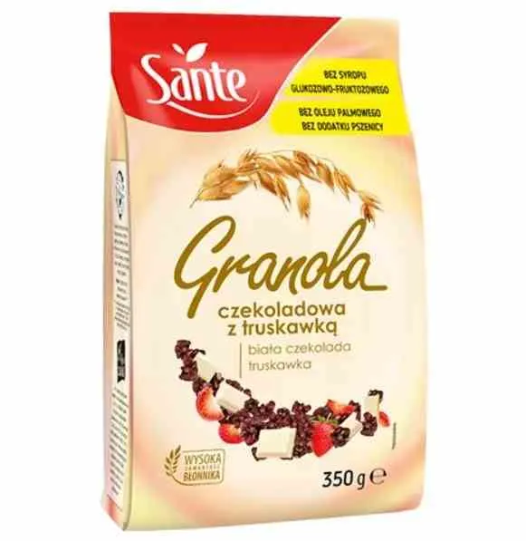 Sante Granola mit weißer Schokolade und Erdbeeren 350g