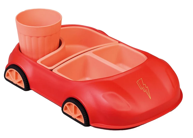 ROTES AUTO KINDERGESCHIRR SET - CHIC-MIC