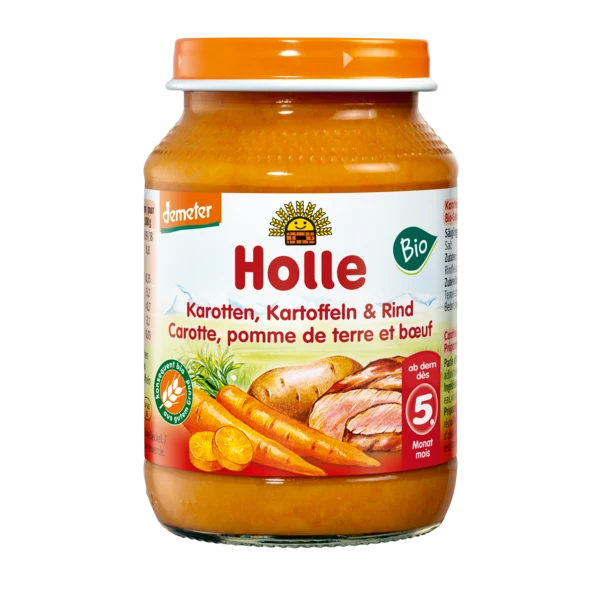 Karotte - Ziemiek - Rindfleisch PACKET ZUCKERFREI AB 5 MONATEN DEMETER BIO 190 g (Glas) - HOLLE