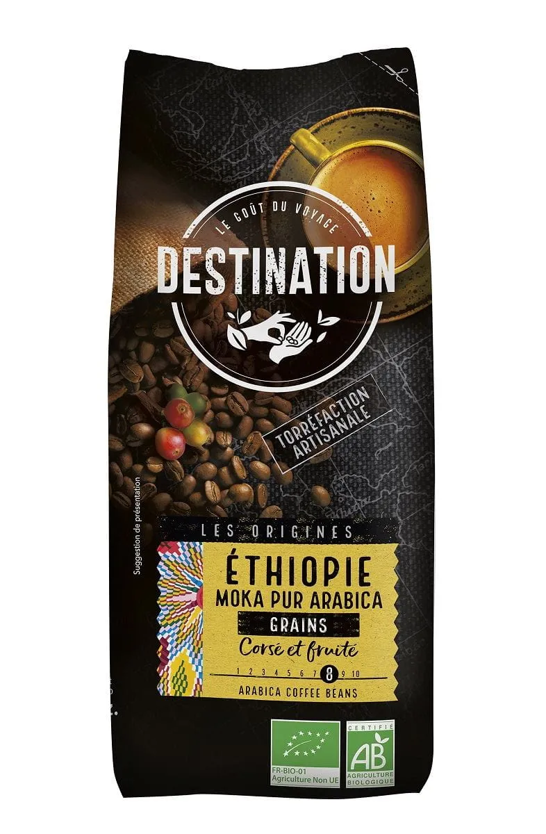 ARABICA 100 % ETIOPIA FAIR FOR LIFE BEAN COFFEE BIO 500 g - DESTINATION