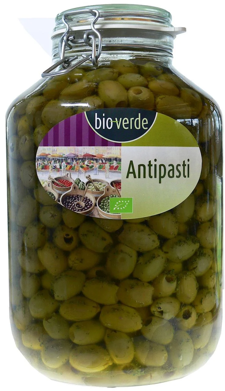 POMEANISCHE OLIVEN MIT KRÄUTERN IN ÖL BIO 4,55 kg (Glas) - BIO VERDE
