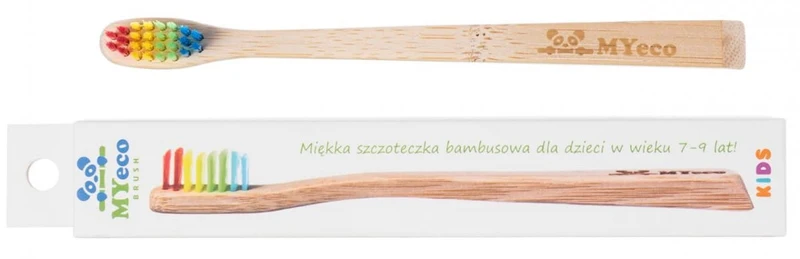 ZAHNBÜRSTE FÜR KINDER VON 4 BIS 6 JAHREN BAMBUS MEHRFARBIG WEICH - MYECOBRUSH