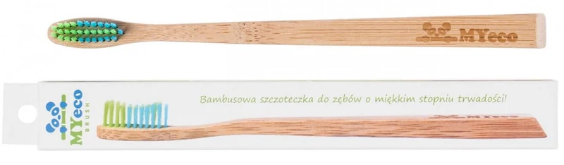 ZAHNBÜRSTE BAMBUS SLIM GRÜN - BLAU WEICH - MYECOBRUSH