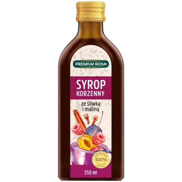 Premium Rosa Gewürzsirup mit Pflaume und Himbeere 250 ml