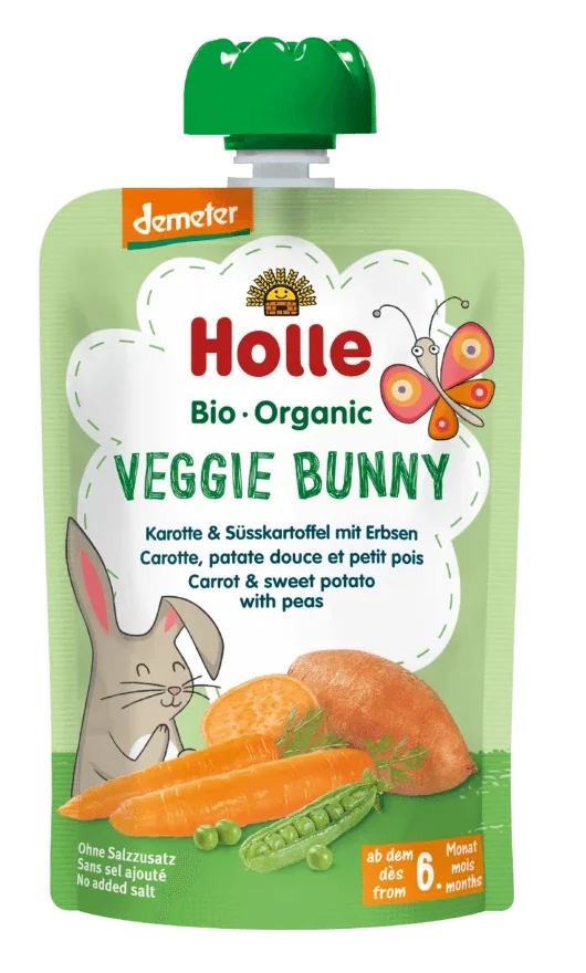 GEMÜSEKÖNIG (Karotte - Süßkartoffel - Erbse) ZUCKERFREI AB 6 MONATEN DEMETER BIO 100 g - HOLLE