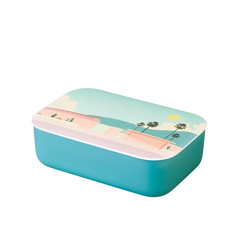 PLA PLASTIC LUNCHBOX WITH PALM SPRINGS 800 ml - CHIC MIC