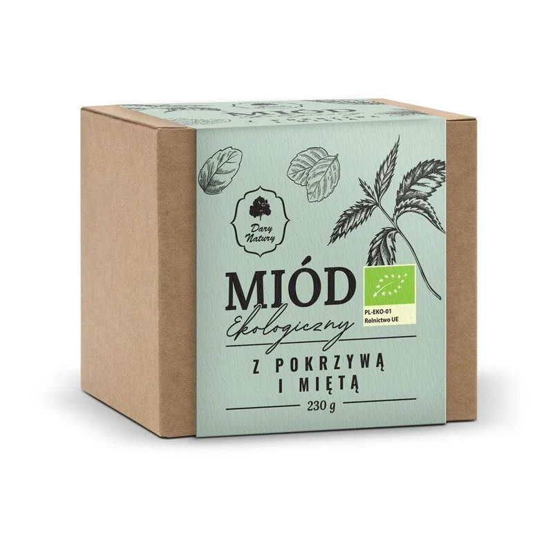 Miel de nectar multifleurs à l'ortie et à la menthe bio 230 g - cadeaux de la nature