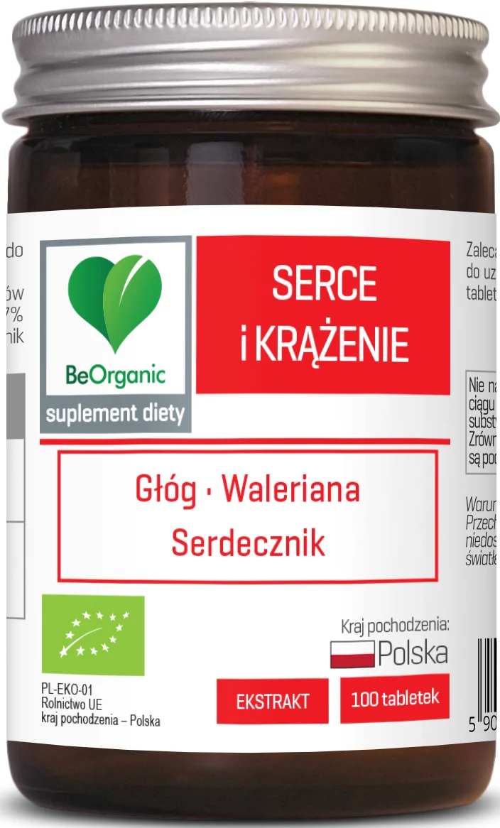 Comprimés soutenant le coeur et la circulation BIO 100 pièces (500 mg) - BE ORGANIC