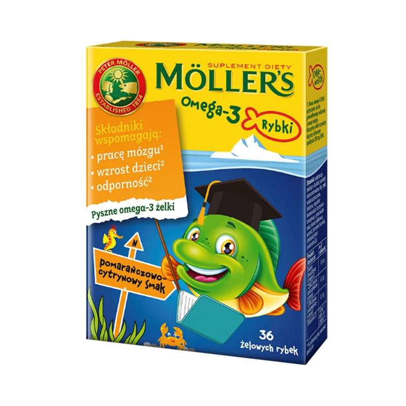 Oméga - 3 poissons orange-citron 36 pièces MOLLER'S MOLLERS