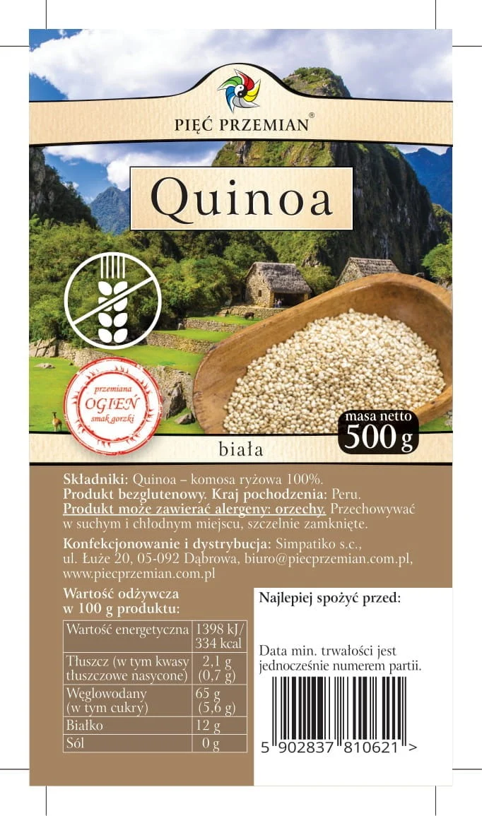 Quinoa blanc - quinoa 500g CINQ CHANGEMENTS
