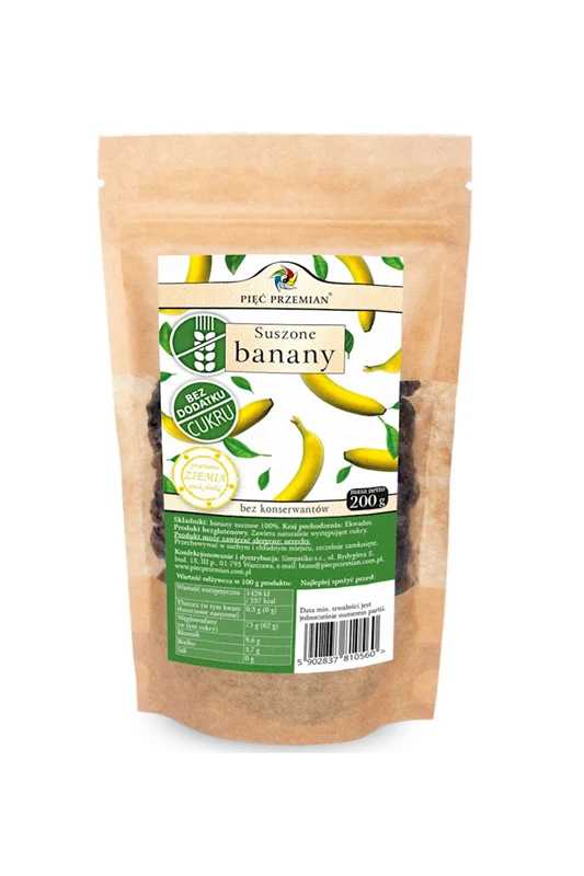 Bananes séchées sans gluten 200g CINQ CHANGEMENTS